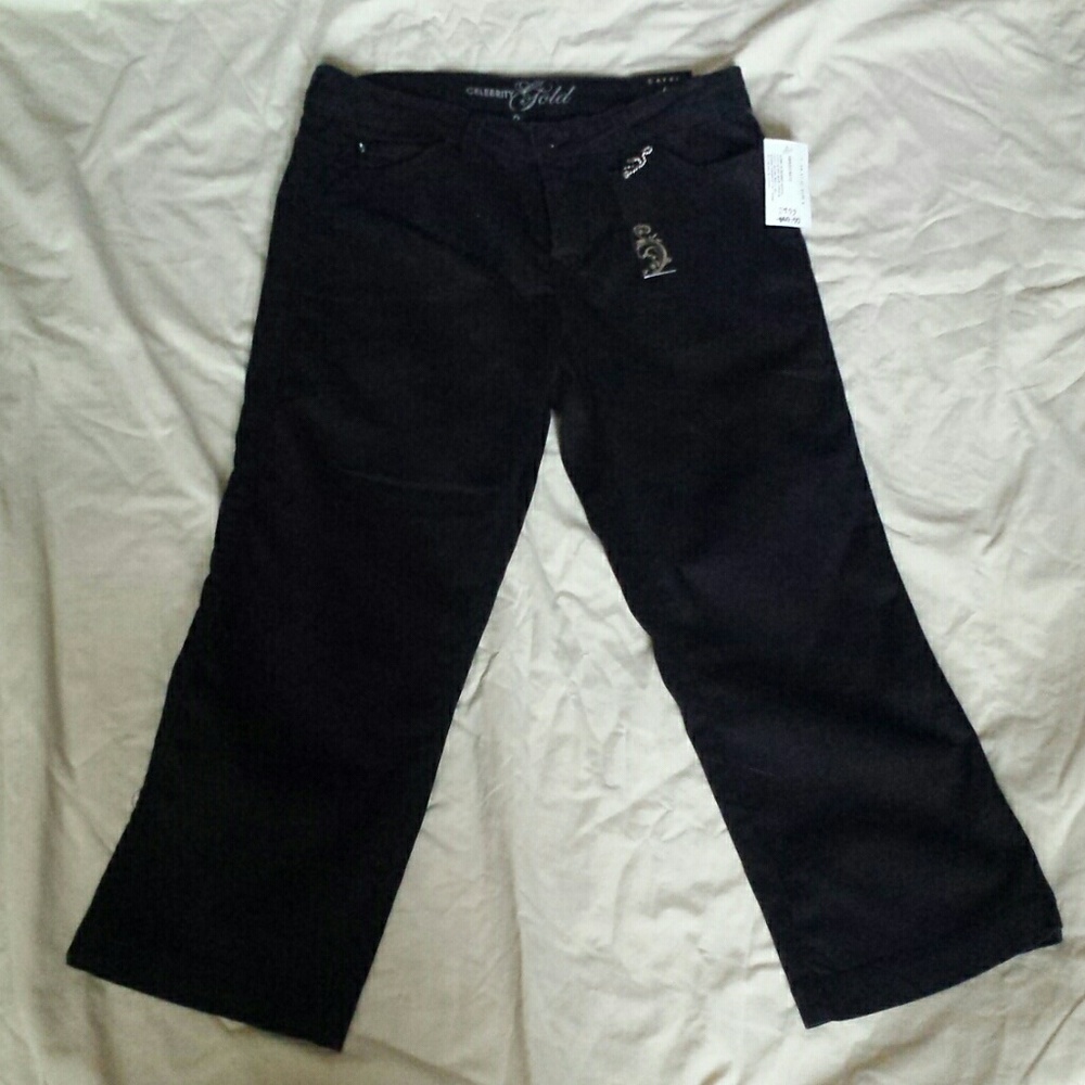 Celebrity Gold Capri jeans black